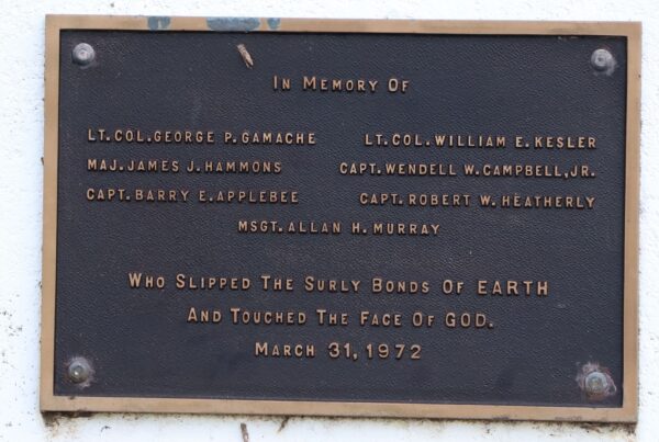 MARCH 31, 1972 MEMORIAL AIRCRAFT CRASH PLAQUE