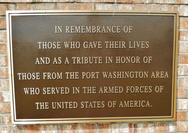 PORT WASINGTON ARMED FORCES MEMORIAL PLAQUE