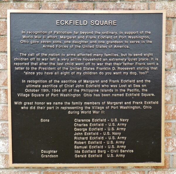ECKFIELD SQUARE WAR MEMORIAL PLAQUE