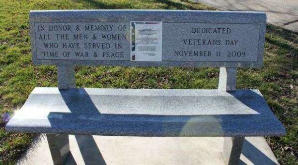 VETERANS OF WAR AND PEACE MEMORIAL BENCH