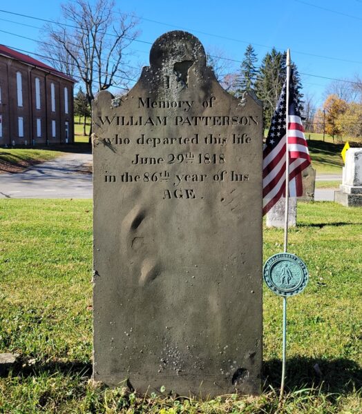WILLIAM PATTERSON REVOLUTIONARY WAR MEMORIAL CEMETERY STONE
