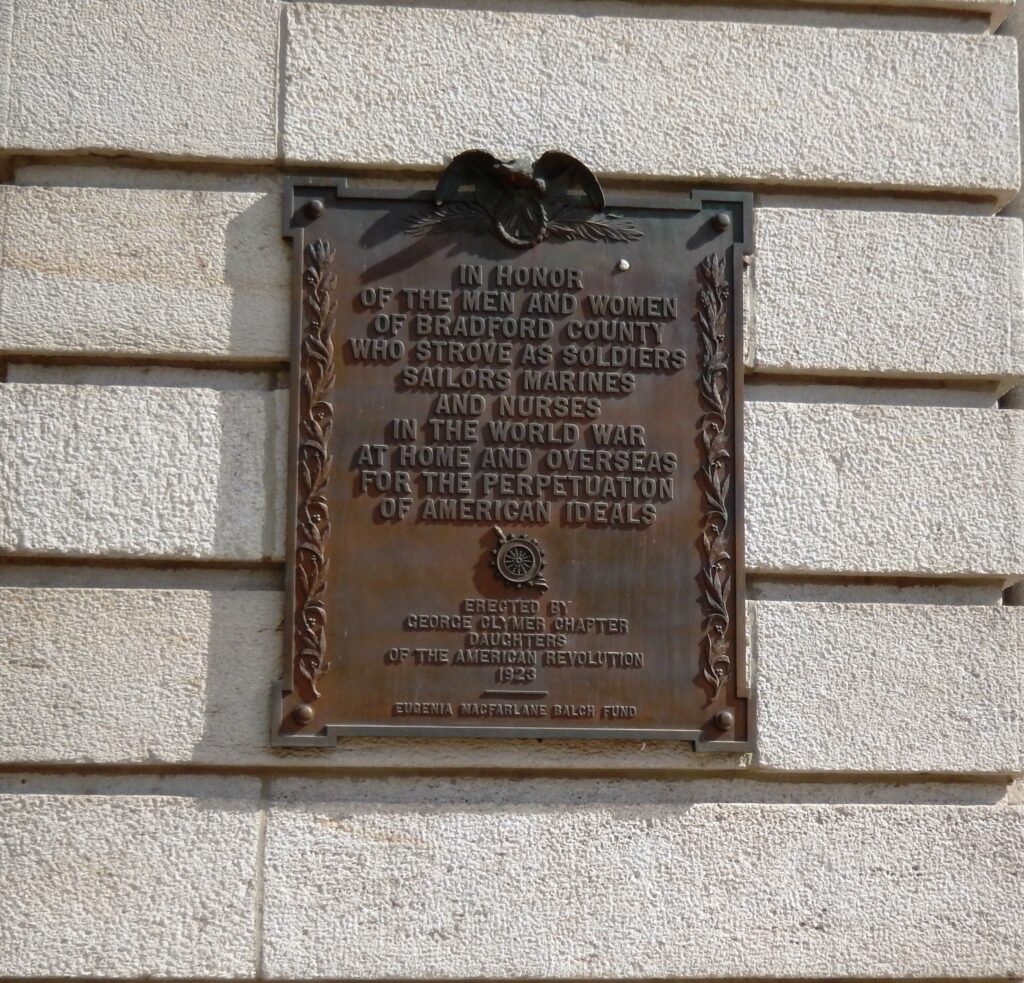 BRADFORD COUNTY WORLD WAR I MEMORIAL