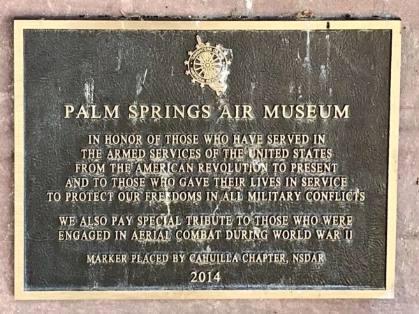 PALM SPRING AIR MUSEUM MEMORIAL PLAQUE