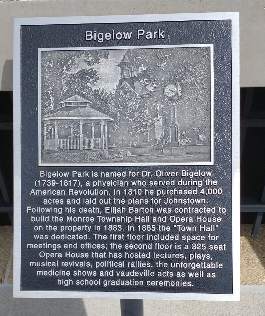 BIGELOW PARK REVOLUTIONARY WAR MEMORIAL PLAQUE