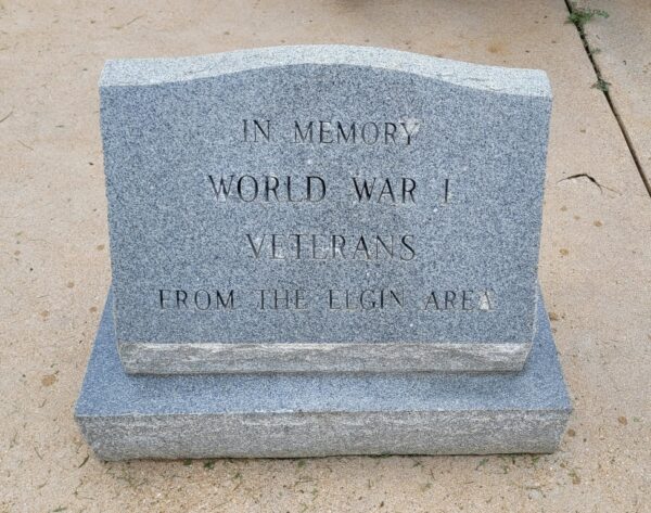 ELGIN AREA WORLD WAR I VETERANS MEMORIAL CANNON STONE