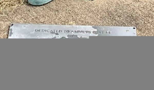 AMVETS POST 48 STATUE OF LIBERTY REPLICA MEMORIAL PLAQUE