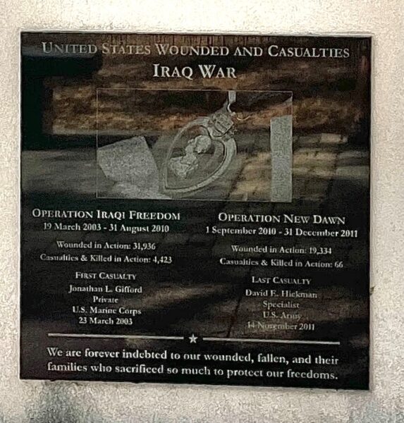 HILLSBOROUGH COUNTY IRAQ VETERANS MEMORIAL PLAQUE