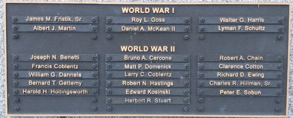 ENON VALLEY WORLD WAR I & II VETERANS MEMORIAL MARKER PLAQUE