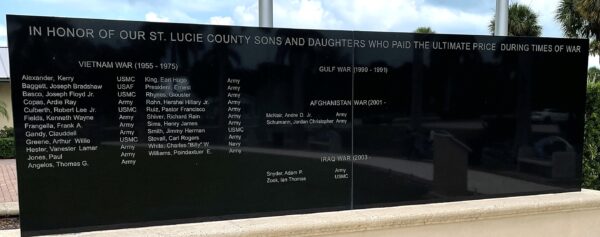ST. LUCIE COUNTY VETERANS MEMORIAL WALL B
