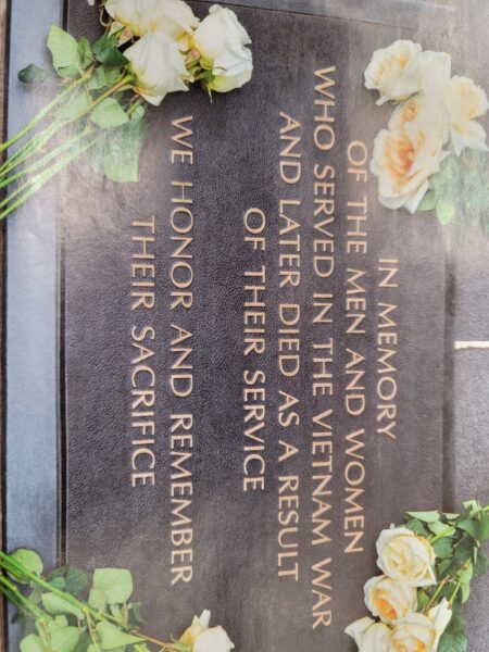VIETNAM AGENT ORANGE WAR MEMORIAL PLAQUE