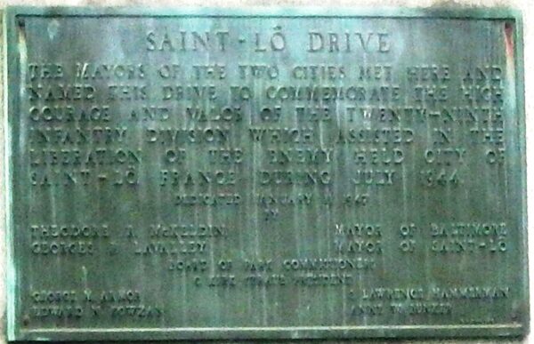 SAINT-LO DRIVE WAR MEMORIAL PLAQUE