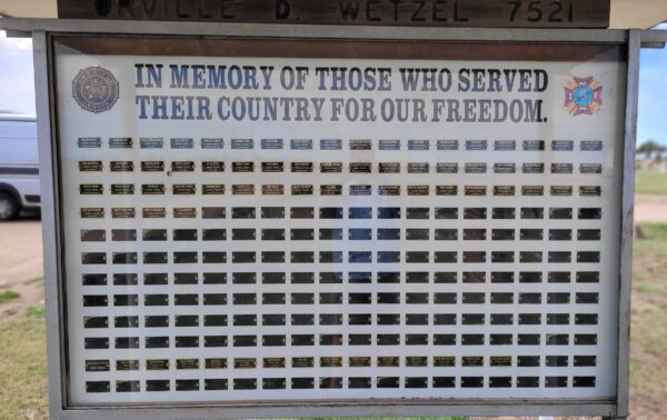 GREENLY COUNTY WAR VETERANS MEMORIAL BACK