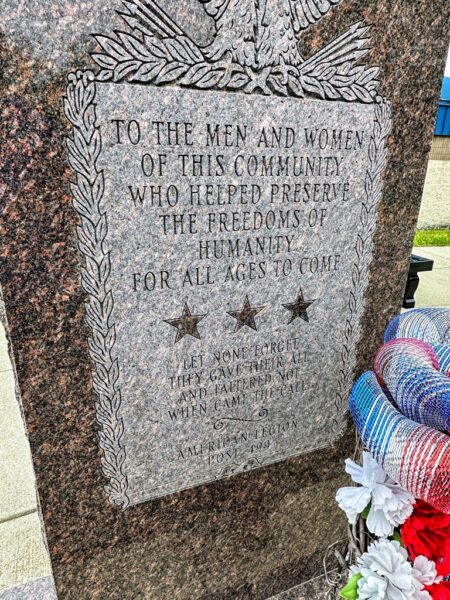 PORT AUSTIN VETERANS MEMORIAL CLOSE-UP