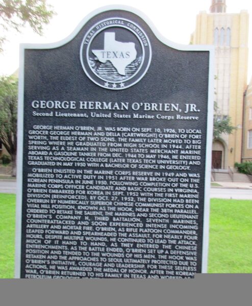 GEORGE HERMAN O’BRIEN, JR. MEDAL OF HONOR WAR MEMORIAL MARKER