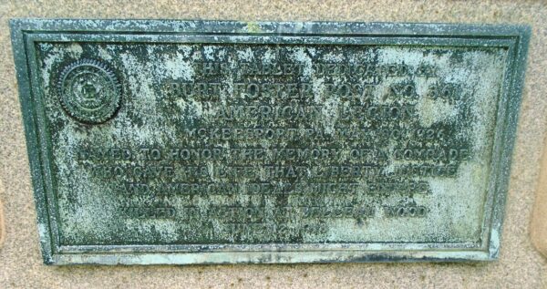 BURT FOSTER WAR MEMORIAL PLAQUE