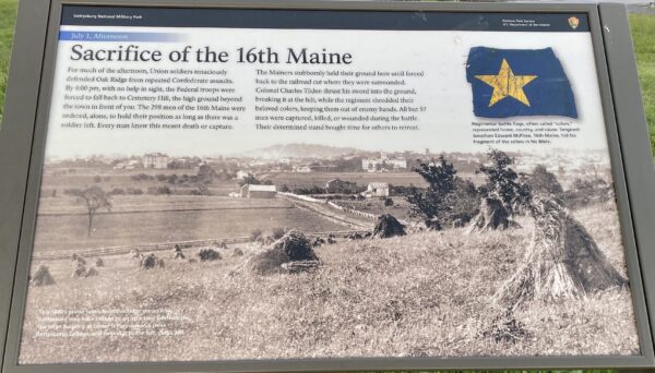 SACRIFICE OF THE 16TH MAINE WAR MEMORIAL PANEL