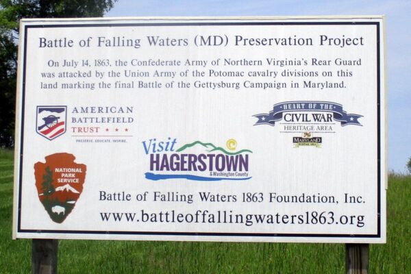 BATTLE OF FALLING WATERS (MD) WAR MEMORIAL PLAQUE