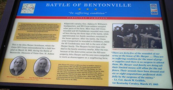 BATTLE OF BENTONVILLE WAR MEMORIAL PLAQUE