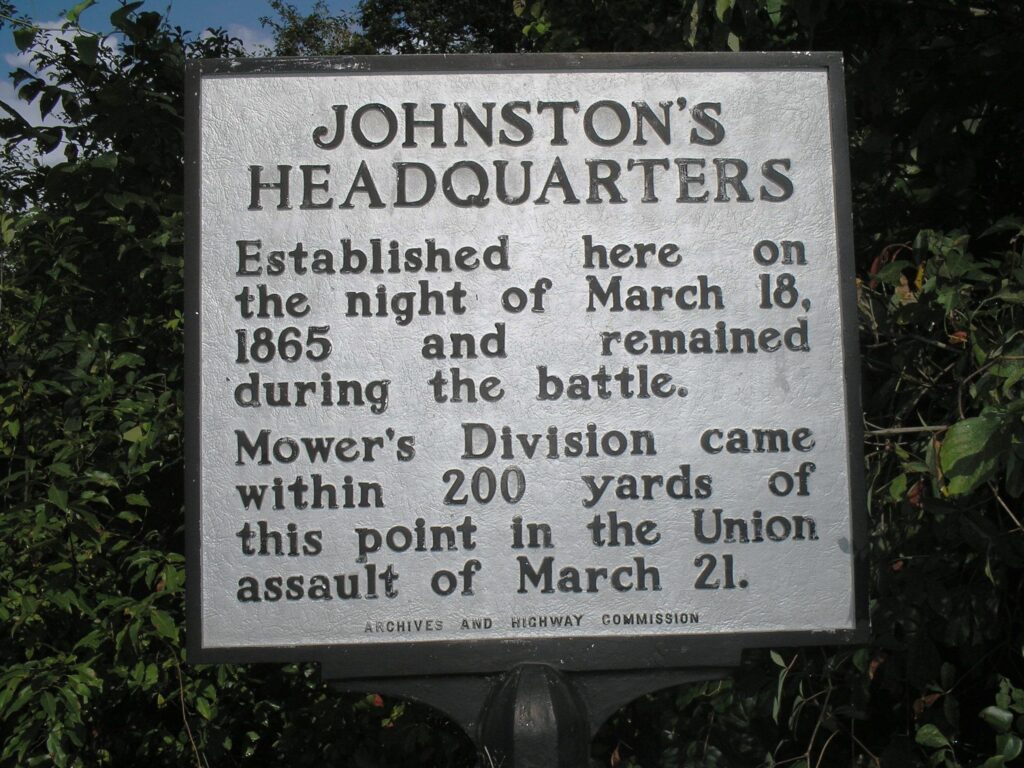 JOHNSTON’S HEADQUARTERS WAR MEMORIAL MARKER