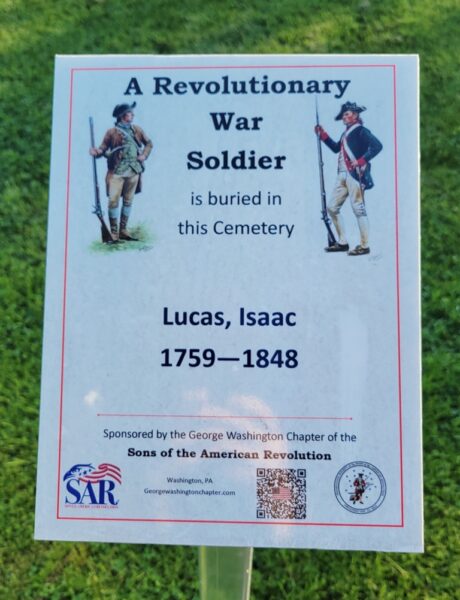 A REVOLUTIONARY WAR SOLDIER BURIED IN WEST FINLEY CEMETERY MEMORIAL PLAQUE