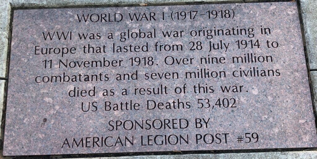 WORLD WAR I (1917-1918) MEMORIAL TABLET