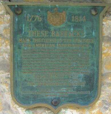 THESE BARRACKS MEMORIAL MARKER