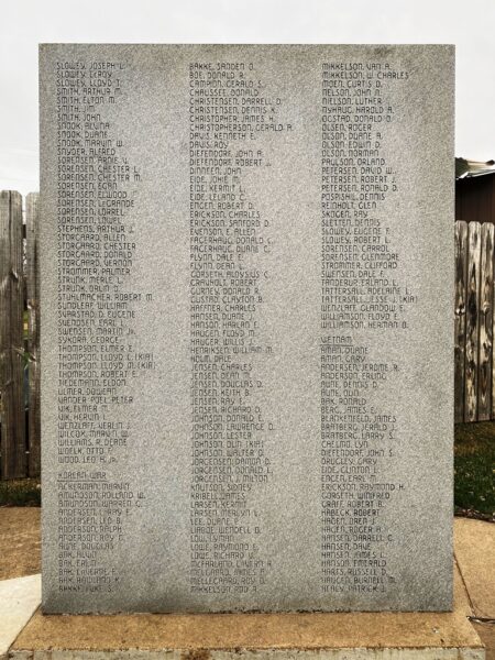 IRENE VETERANS MEMORIAL STONE F