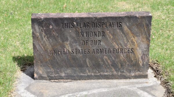 GRAND VIEW CEMETERY FLAG DISPLAY MEMORIAL STONE