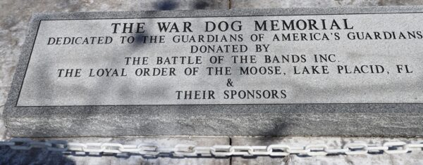 AVON PARK THE WAR DOG MEMORIAL STONE