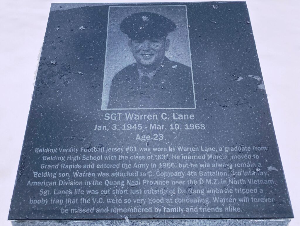 SGT WARREN C. LANE WAR MEMORIAL TOP