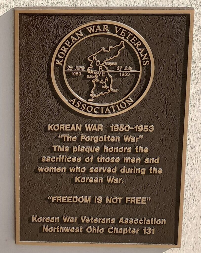 KOREAN WAR 1950-1953 MEMORIAL PLAQUE