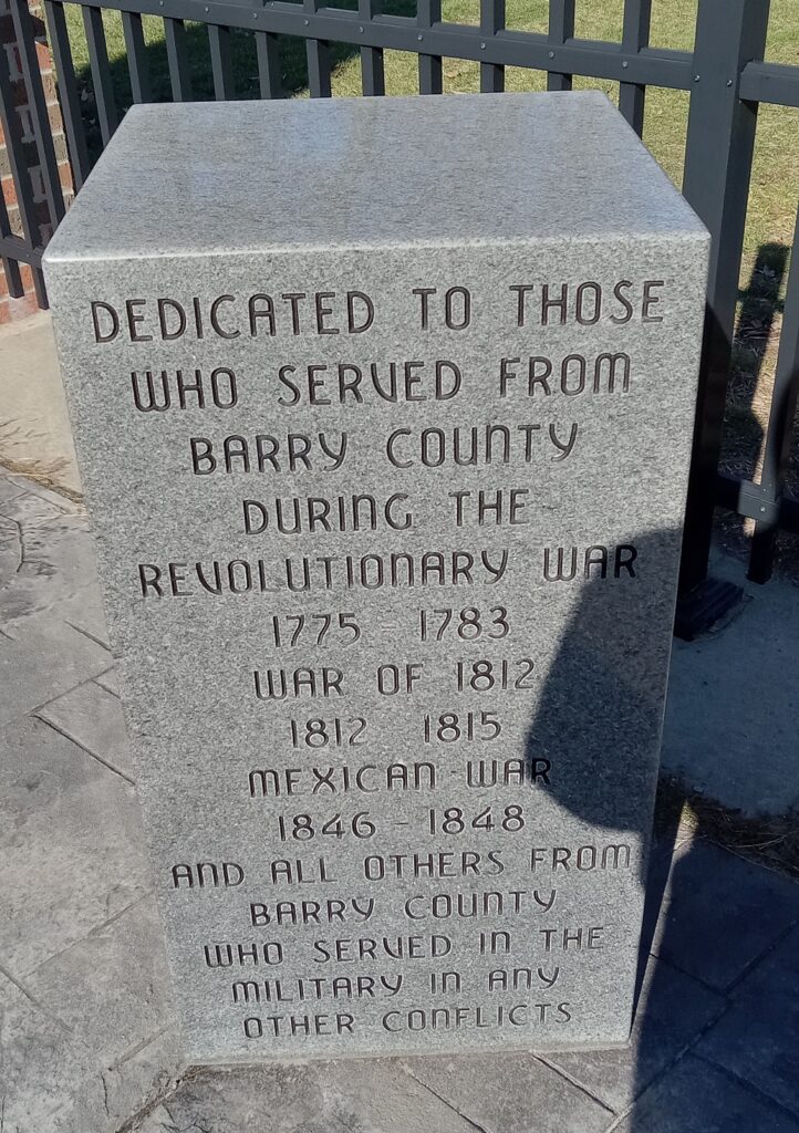 BARRY COUNTY VETERANS MEMORIAL SIDE A