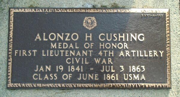 ALONZO H CUSHING MEDAL OF HONOR WAR MEMORIAL GRAVESTONE