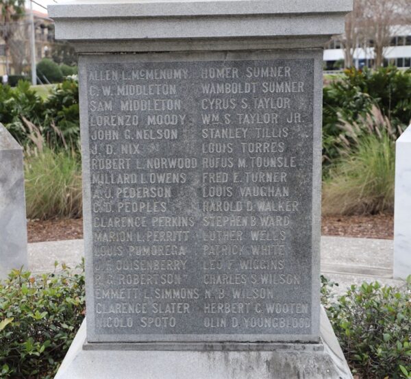 TAMPA AND HILLSBOROUGH COUNTY ROAD OF REMEMBRANCE MEMORIAL SIDE D