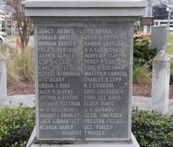 TAMPA AND HILLSBOROUGH COUNTY ROAD OF REMEMBRANCE MEMORIAL SIDE B