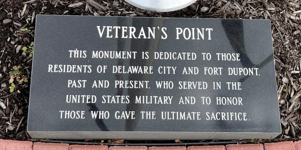 DELAWARE CITY AND FORT DUPONT VETERAN’S POINT PLAQUE MEMORIAL FLAGPOLE