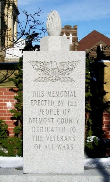 BELMONT COUNTY VETERANS OF ALL WARS MEMORIAL CLOSE-UP