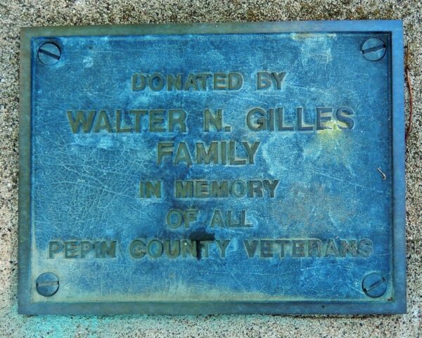 PEPIN COUNTY VETERANS MEMORIAL FLAGPOLE PLAQUE