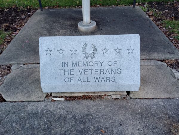 CARDINGTON VETERANS OF ALL WARS MEMORIAL FLAGPOLE STONE