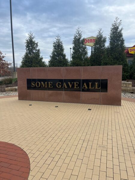 WARREN COUNTY SOME GAVE ALL WAR MEMORIAL ENTRANCE STONE