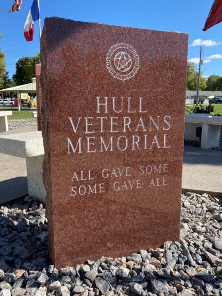 HULL VETERANS MEMORIAL STONE B