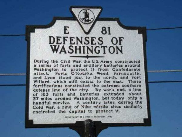 DEFENSES OF WASHINGTON WAR MEMORIAL MARKER