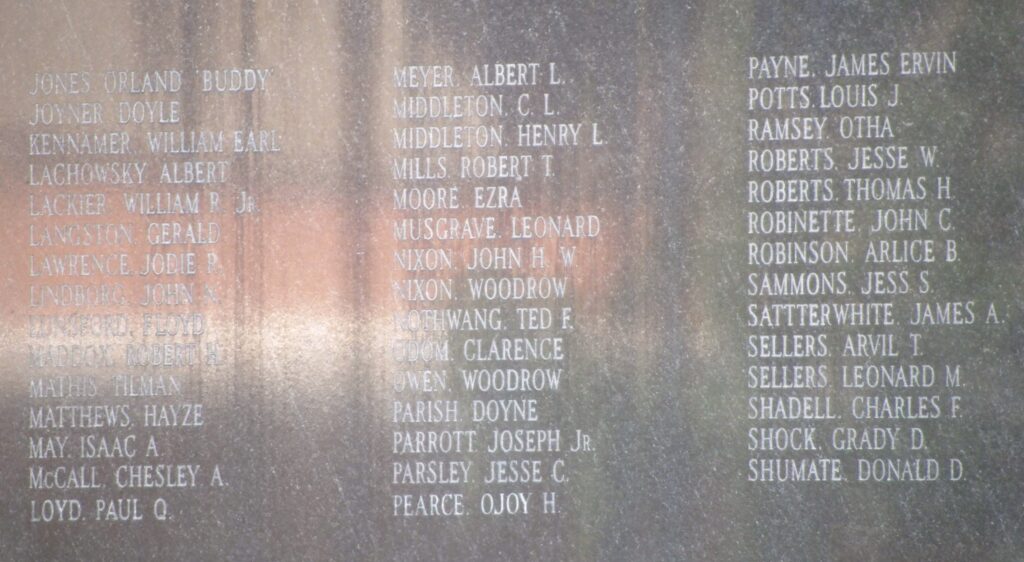 FAULKNER COUNTY ULTIMATE SACRIFICE VETERANS MEMORIAL PLAQUE C
