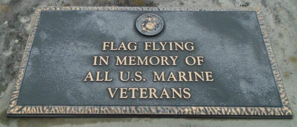 FLAG FLYING VETERANS MEMORIAL PLAQUE B