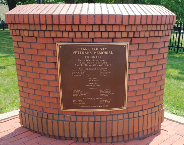 STARK COUNTY WAR VETERANS MEMORIAL FLAGPOLE PLAQUE