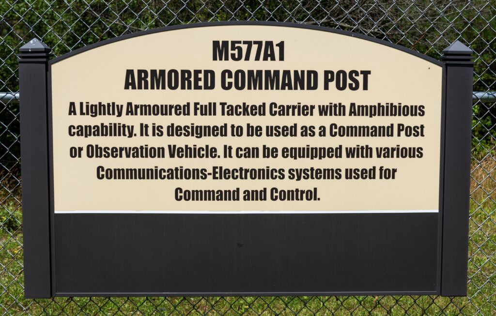 M577A1 ARMORED COMMAND POST MEMORIAL MARKER