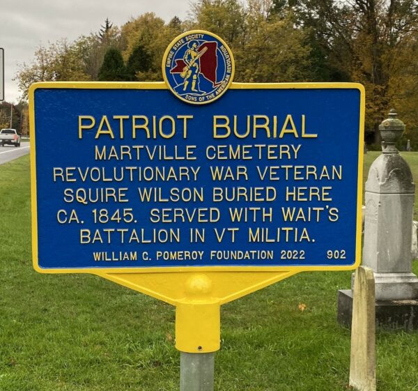 PATRIOT BURIAL MARTVILLE CEMETERY MEMORIAL MARKER