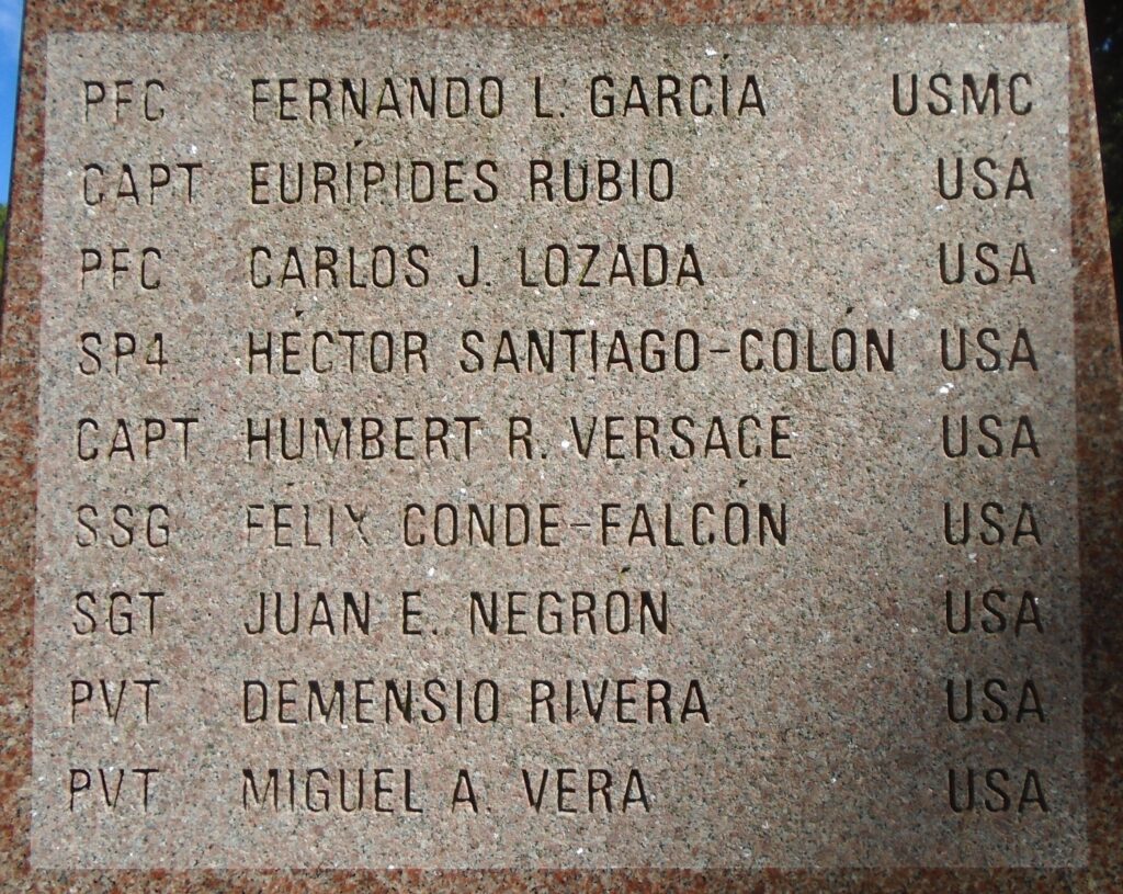 PUERTO RICO MEDAL OF HONOR RECIPIENTS WAR MEMORIAL STONE A