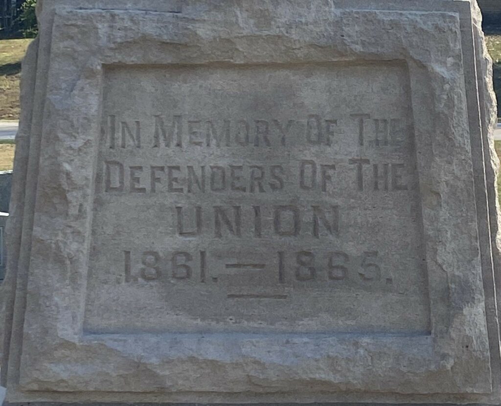 IN MEMORY OF THE DEFENDERS OF THE UNION MEMORIAL STONE A