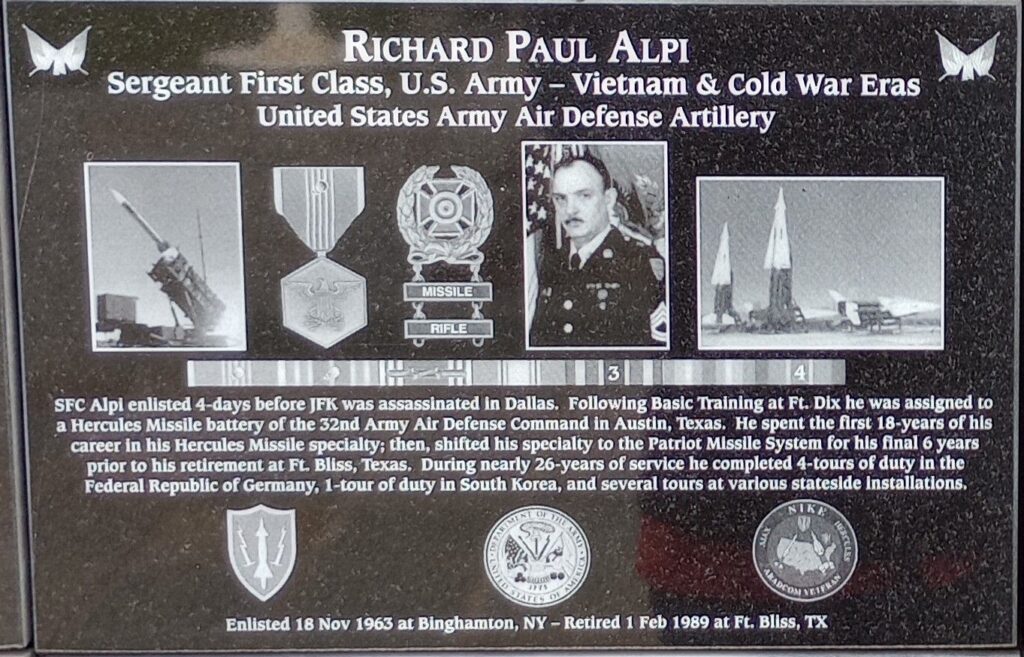 RICHARD PAUL ALPI WAR MEMORIAL PLAQUE